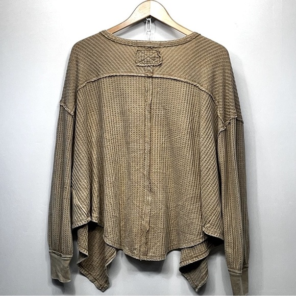 Free People We the free Coraline Thermal Top Womens Size XS Olive Tapenade Boho - Picture 3 of 10
